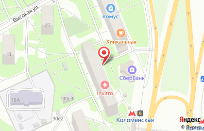 МосАптека на метро Коломенская на карте