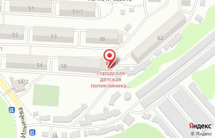 Городская детская поликлиника №2 в Петропавловске-Камчатском на карте