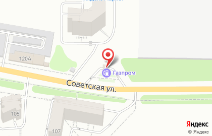 АЗС Газпром на Советской улице на карте