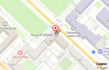 Почта России в Тюмени на карте