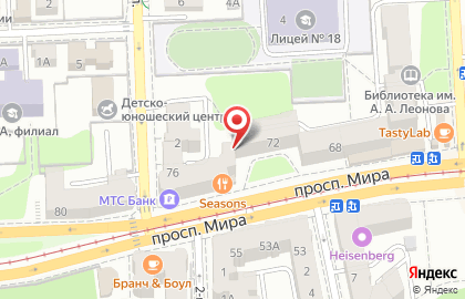 ОАО АКБ Инвестбанк на улице Мира на карте
