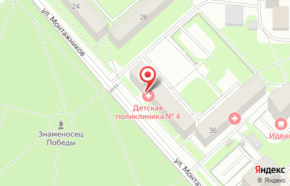 Детская поликлиника №4 на улице Монтажников на карте