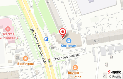 Сеть салонов связи Мегафон на улице Морозова Павла Леонтьевича на карте