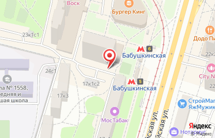 Киоск фастфудной продукции, Бабушкинский район на Енисейской улице на карте