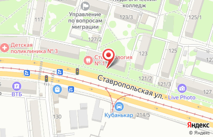 Студия эпиляции Dr. Laser на Ставропольской улице на карте