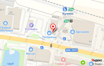 Супермаркет Пятёрочка на Центральной улице, 50 в Балашихе на карте
