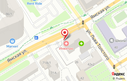Медицинская лаборатория Инвитро на Ямской улице на карте