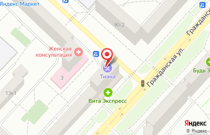 Парикмахерская Тиана на Гражданской улице на карте