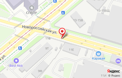 Шиномонтажная мастерская на Политехнической улице на карте