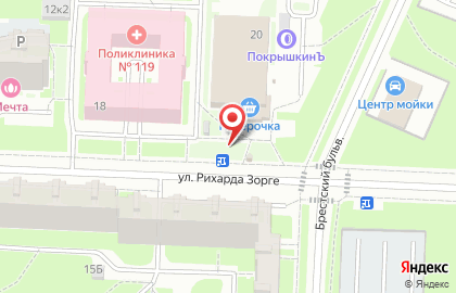 Киоск по продаже фруктов и овощей, Красносельский район на улице Рихарда Зорге на карте