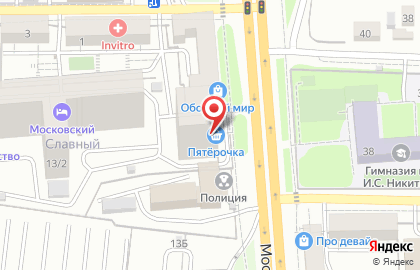 Супермаркет Пятёрочка в Коминтерновском районе на карте
