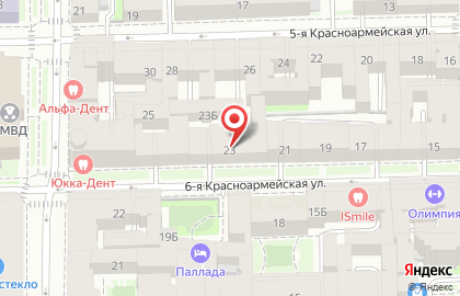 Роза Мира на 6-ой Красноармейской улице на карте