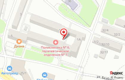 Поликлиника №6 в Свердловском округе на карте