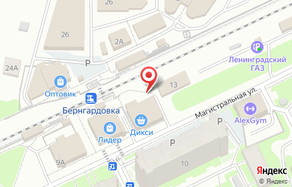 Магазин овощей и фруктов на Магистралиной улице на карте