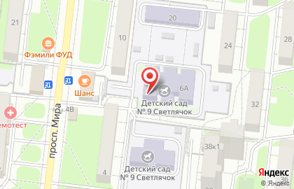 Детский сад Светлячок №9 на Новокосино на карте