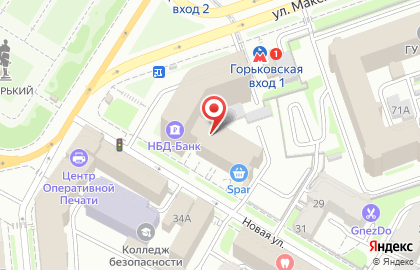 Spar, Верхняя часть города на улице Максима Горького на карте