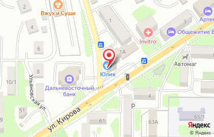 Офис-салон швейного производства во Владивостоке на карте