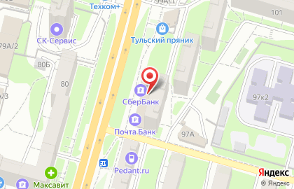 Банкомат Среднерусский банк Сбербанка России, Тульское отделение на Октябрьской улице на карте