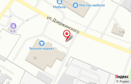 Киоск фастфудной продукции на улице Дзержинского на карте