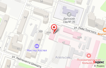 Краевая клиническая психиатрическая больница на улице Льва Толстого на карте