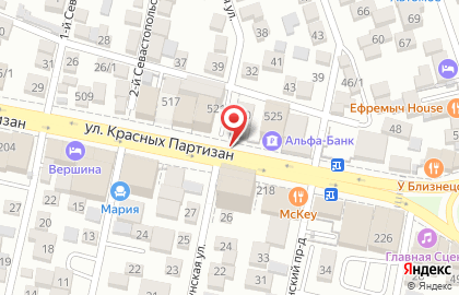 Продовольственный магазин Апельсин на улице Красных Партизан на карте