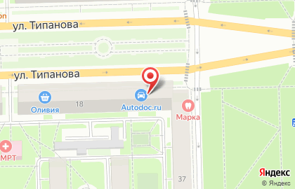 Магазин автозапчастей Автодок-СПб в Московском районе на карте