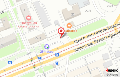Автомойка 25 часов на проспекте Газеты Красноярский Рабочий, 22г на карте