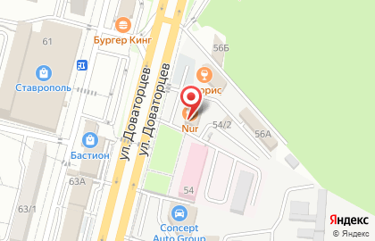 Ресторан Оазис на улице Доваторцев на карте