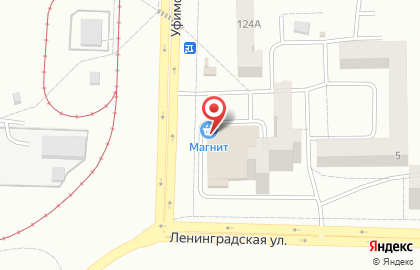 Супермаркет Магнит на Ленинградской улице, 1 в Салавате на карте