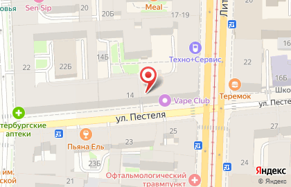 Фирменный магазин Великолукский мясокомбинат на улице Пестеля на карте
