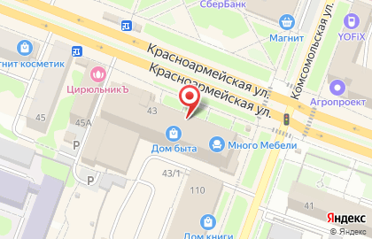 Ветеринарная аптека Добрый доктор на Красноармейской улице на карте