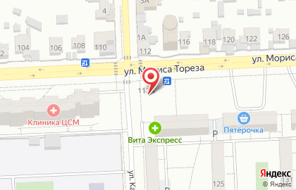 Магазин фруктов и овощей на улице Мориса Тореза на карте
