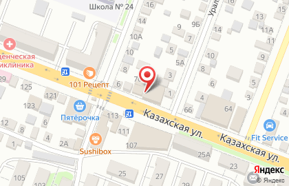 Ростовский филиал Банкомат, Банк Петрокоммерц на Казахской улице на карте