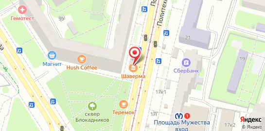 Автошкола Догма на Политехнической улице на карте