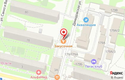 Закусочная Алиса-2 на Демидовской улице на карте