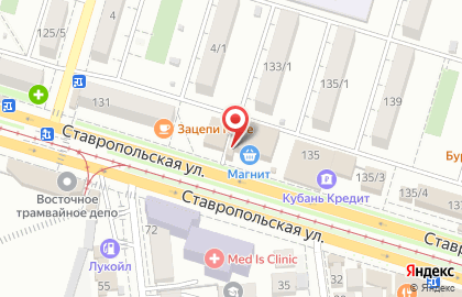 ОАО Банкомат, АКБ РОСБАНК на Ставропольской улице на карте
