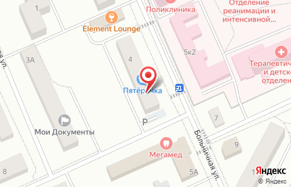 Супермаркет Пятёрочка на Больничной улице, 4 в Дедовске на карте