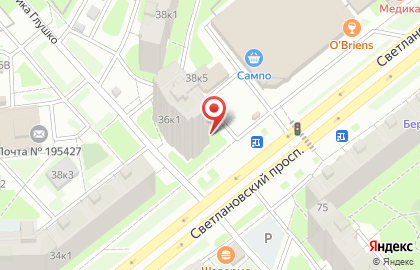 Контур на Светлановском проспекте на карте