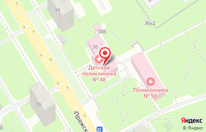Городская поликлиника №56 на Пражской улице, 38 на карте