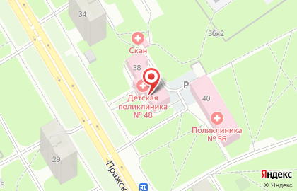 Городская поликлиника №56 на Пражской улице, 38 на карте