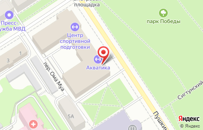 Водно-спортивный центр Акватика на Пушкинской улице на карте