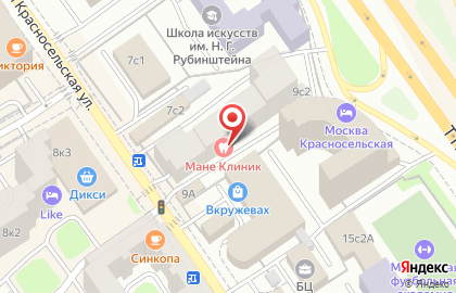 Стоматологическая клиника МанеКлиник в Красносельском районе на карте