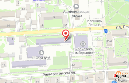 Средняя общеобразовательная школа с углубленным изучением отдельных предметов №6 в Ставрополе на карте