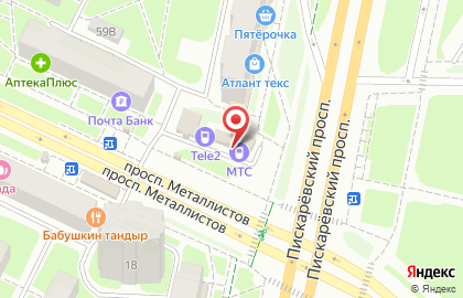 Салон продаж МТС на Пискарёвском проспекте на карте