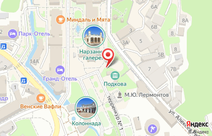 Киоск по продаже печатной продукции Союзпечать в Кисловодске на карте