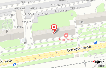 Магазин Мясной ряд на Семафорной улице на карте