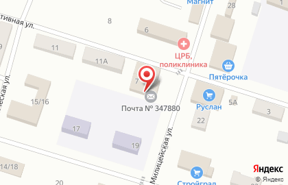 Пансионат Почта России, АО на Кооперативной улице на карте