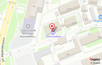 Печатный мир г. Сургут на улице Маяковского на карте
