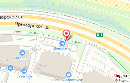 Установочный центр Мир Автостекла в Приморском районе на карте