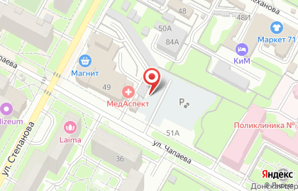 Автостоянка на ул. Чапаева, 51а/1 на карте